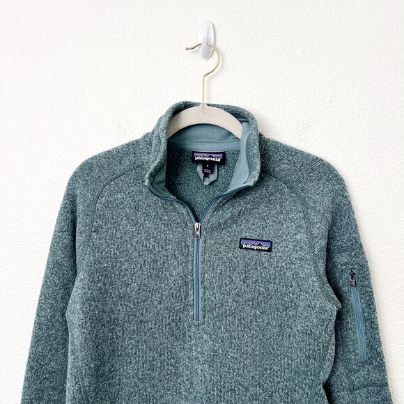 [Patagonia] Teal Blue Quarter Zip Fleece Better Sweater Pullover Size Small S - Picture 3 of 10